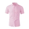 New Men's Business Casual Solid Color Short Sleeved Shirt for Summer Fashion No Ironing Comfortable and Versatile Top - Image 6