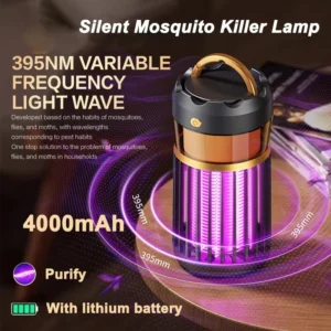 High Effective ElectricMosquito Killer Lamp 3 Modes Household Portable Rechargeable Shock Mosquito for Bedroom Kitchen