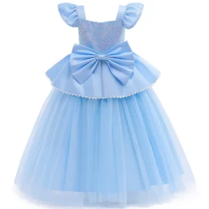Children Dreamy Girls Cinderella Cosplay Costume Princess Ball Gown Kids Sequin Mesh Disguise Dress For Carnival Birthday Party - Image 5