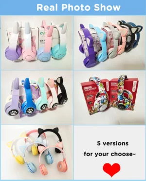 Cat Ears Headphones Flash Light Wireless With MIC Control LED Kid Girl Stereo Cute Music Helmet Bluetooth Phone Headset Earphone - Image 7