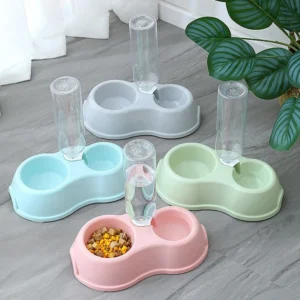 Pet Cat Bowl Automatic Feeder Water Dispenser Dog Cat Food Bowl with Drinking Raised Stand Double Dish Bowls for Cats Dogs Pet - Image 4