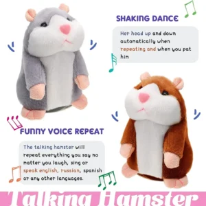 Learn To Imitate Talking Little Hamster Animal Plush Funny Toy Talking Nod Hamster Doll Soothing Crying Baby Toy Kids Gift - Image 7