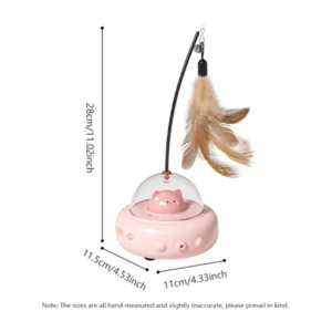 Smart Teaser Cat Toy Electric UFO Cat Teaser Stick With Bell Training Pet Toys Replaceable Feather Interactive Cat Supplies - Image 7