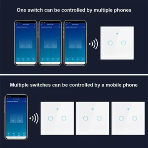 Tuya Wifi Smart Light Switch EU 1/2/3Gang Touch Light Switch No Neutral Wire Wall Light Switches for Alexa Google Voice Control - Image 5