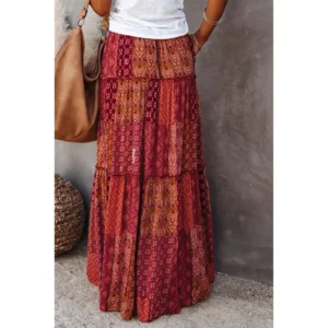 2023 Amazon New Bohemian Style Skirt Casual High-Waisted Long Dress Manufacturer Direct Supply Loose-Fit European Fashion - Image 3