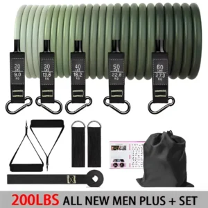 11 Piece Elastic 200LBS Resistance Bands Set Tension Pull Rope Workout Exercise For Fitness Home Gym Strength Training Equipment - Image 5