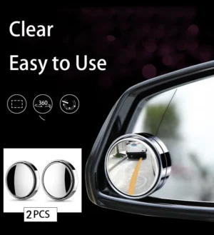 2Pcs Round Frame Convex Blind Spot Mirror Safety Driving Wide-angle 360 Degree Adjustable Clear Rearview Mirror Car Accessories - Image 3