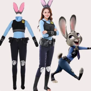 New Zootopia Judy Bunny Costume Cosplay Carnival Birthday Party Clothing Full Sets Children's Women's