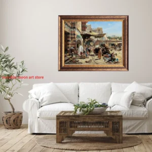 Retro Old Arab Syria Middle Eastern Street Market Life Mosque Landscape Art Poster Canvas Painting Wall Print Picture Home Decor - Image 5