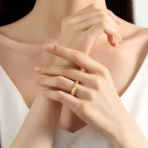 100% Real 18k Gold Wedding Ring For Women Certified Shine Moissanite Diamond Jewellery Luxury Brands Engagement Gifts Wholesale - Image 5
