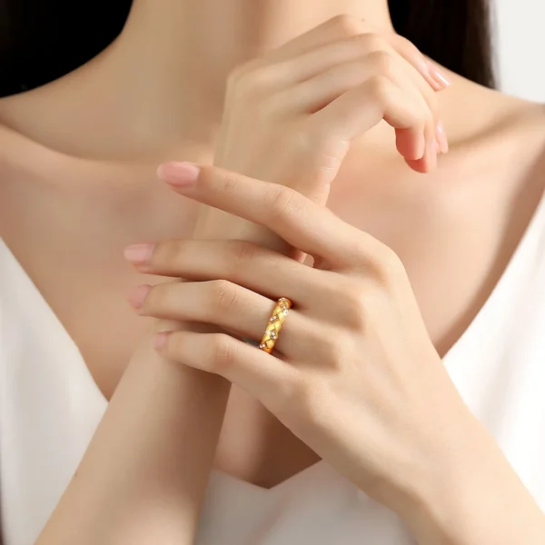 100% Real 18k Gold Wedding Ring For Women Certified Shine Moissanite Diamond Jewellery Luxury Brands Engagement Gifts Wholesale - Image 5