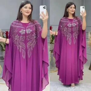 2 PCS Set Plus Size African Party Dresses for Women Chiffon Boubou Ankara Dashiki Outfit Dubai Kaftan Abaya Robe Marocaine Femme - Image 6