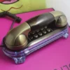 Antique Telephone Corded Elegant Phone Retro Trimline Telephones Landline with Metal Buttons Blue Incoming-Call Flashlight - Image 3