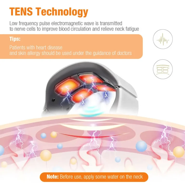Electric Neck Shoulder Pulse Massager Kneading 4 Head TENS Magnetic Pulse Heating Cervical Vertebra Relax Pain Relief Massage - Image 5
