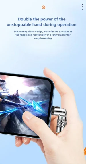 120W 7A Fast Charge USB Type C Cable 180 Degree Rotation Elbow Cable for Game for Xiaomi Redmi Honor Phone Charger USB C Cable - Image 4