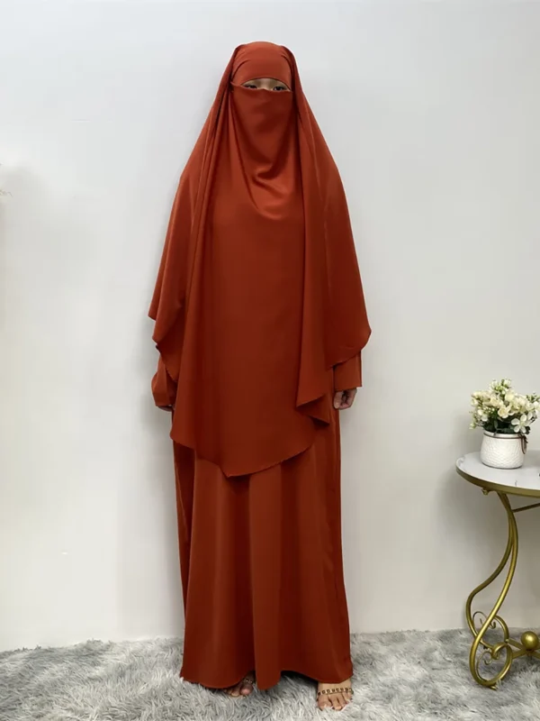Middle Eastern Muslim women Dubai female Turkish hijab Solid Muslim woman Khimar wrapped Malaysian shawl scarf Moroccan hijab - Image 6