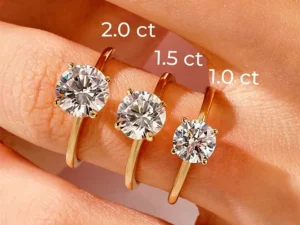 1-2CT Round Cut 14K Yellow Gold Lab Grown Diamond Engagement Ring CVD HPHT Lab diamond With IGI Certificate
