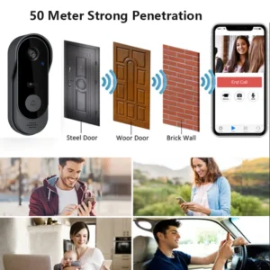 Smart Home DoorBell Night Vision Monitors HD Video Camera WIFI Doorbell Security Waterproof Wireless bell door Intercom for home - Image 4