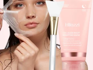 Collagen Overnight Wrap Mask with Jelly Brush Deep Hydrating Moisturizing Night Treatment Mask for All Skin Types