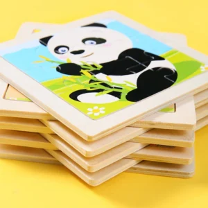 9 Pieces Wooden Puzzle Cartoon Dinosaur Transportation Montessori 3d Puzzle Game Early Learning Educational Toys for Children - Image 7