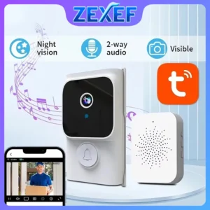 ZEXEF WiFi Video Doorbell Camera 1080 High-Definition Bidirectional Audio WiFi Video Intelligent Intercom Doorbell