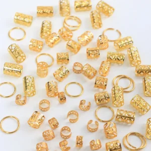80pcs Dreadlock Hair Beads - Stylish Alloy Hair Accessories Loc Hair Jewelry for Braids for Girls and Women - Image 4