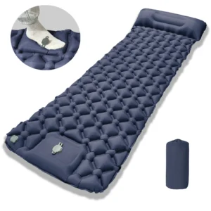 Camping Sleeping Pad, Ultralight Camping Mat with Pillow Built-in Foot Pump Ultralight Self-inflating Air Mattress for Hiking - Image 3