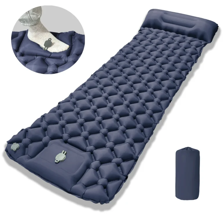 Camping Sleeping Pad, Ultralight Camping Mat with Pillow Built-in Foot Pump Ultralight Self-inflating Air Mattress for Hiking - Image 3