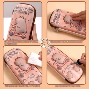 3D Capybara Pencil Case Drop Resistant Waterproof Student School Supplies Large Capacity Multifunctiona Pen Pouch Stationery - Image 4