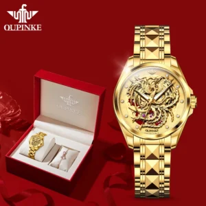 OUPINKE 3276 Ladies Watch Original Luxury Skeleton Mechanical Watch Tungsten Steel 50M Waterproof Phoenix Watches For Women - Image 7