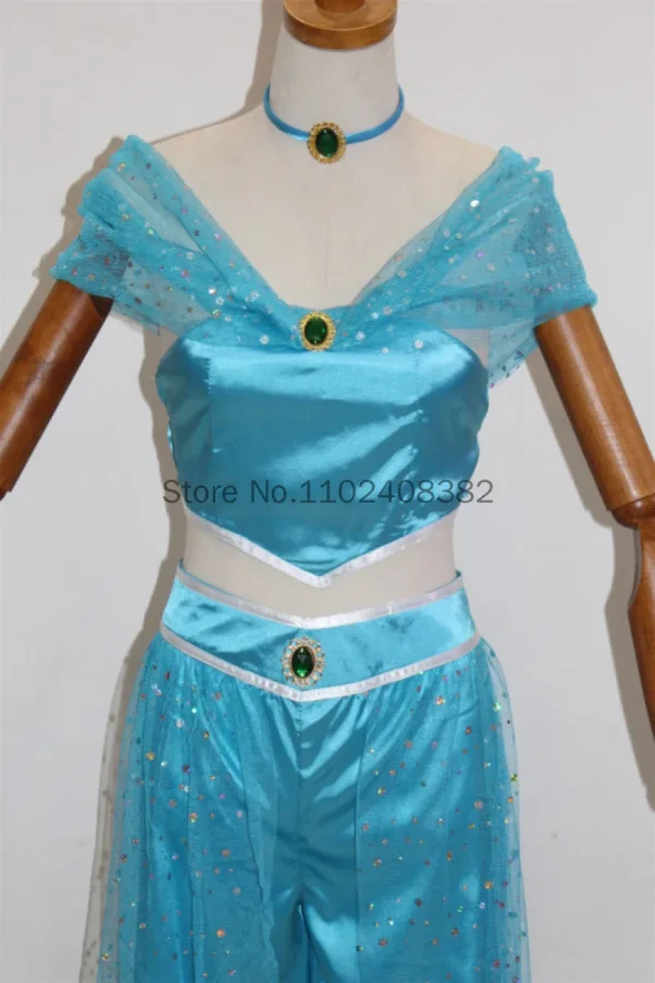 Women Princess Outfit Jasmine Ball Gown Dress Aladdin Cosplay Costume For Adult Stage Costumes Carnival Party Clothes Large Size - Image 4
