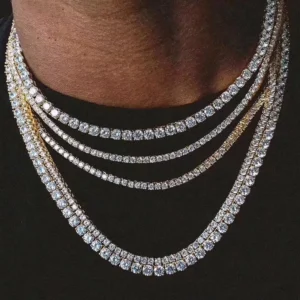 2022 Fashion 4mm 5mm Hip Hop Gold Color Silver Color Gothic Tennis Necklace Neck Chain Long for Men Male Women Jewellery - Image 6