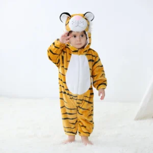 2024 Baby Kigurumi Stitch Dinosaur Cartoon Romper Infant Kids Animal Pajamas Jumpsuit Christmas Girls Boys Anime Cosplay Costume - Image 4