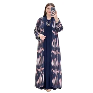 Jalabiya Eid Abayas Dress Set Kaftan Turkey Caftan Robe 2 Piece Kaftan Muslim Women Abaya Party Dresses Ramadan Elegant - Image 6