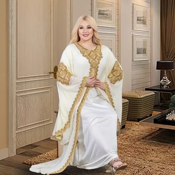 Kaftan Dubai Abaya Turkey Muslim Chiffon Maxi Dress Islam Clothing Elegant African Dresses for Women Boubou Robe Djellaba Femme - Image 6