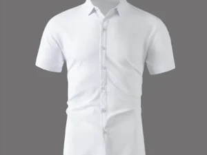 New Men's Business Casual Solid Color Short Sleeved Shirt for Summer Fashion No Ironing Comfortable and Versatile Top