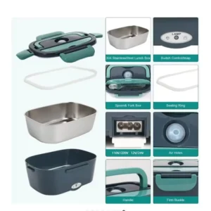 Electric Lunch Box Food Heater Portable Food Warmer Lunchbox for Car Home Leak proof 2 Compartments 110V 220V Pot - Image 4