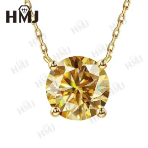 1CT Moissanite Diamond Necklace for Woman Pendant 925 Silver Plated 18k Gold Necklace for Women Chains Party Bridal Fine Jewelry - Image 3