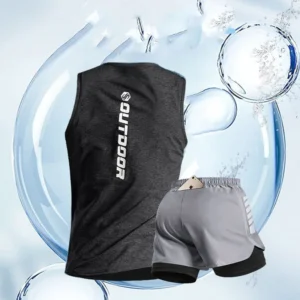 Summer Quick Dry Jogging Sport Suits Men Thin Vest+shorts Man's Set Fitness Running Suit Two-piece Set 2024 Training Tracksuit - Image 5