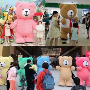 Inflatable Bear Plush Mascot Costume Suit Cosplay Party Furry Dress Outfits Carnival Halloween Xmas Easter Costume No Battery - Image 3