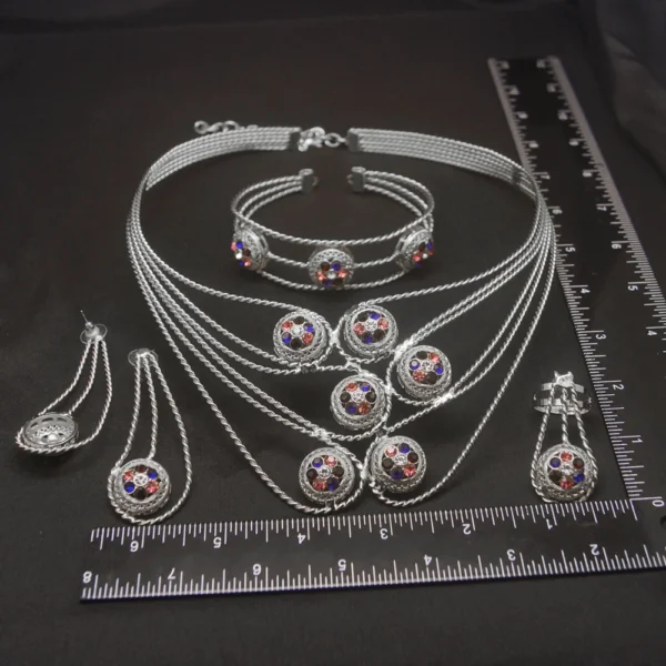 Fashion 24k Gold Plated Jewelry Set Dubai African Choker Necklace Earrings Rings Wedding Bridal Jewellery Sets for Women - Image 7