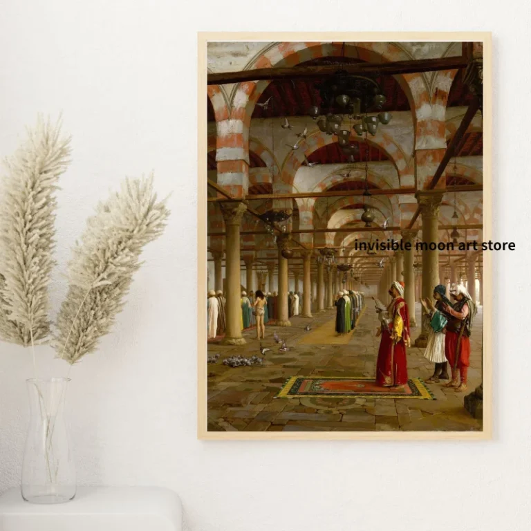 Retro Old Arab Syria Middle Eastern Street Market Life Mosque Landscape Art Poster Canvas Painting Wall Print Picture Home Decor - Image 6