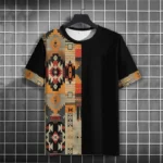 Vintage Ethnic Pattern T-Shirt For Men Color Block 3D Printed Tees Summer Casual Harajuku Short Sleeve T Shirts Round Neck Tops