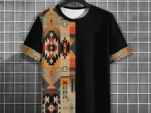 Vintage Ethnic Pattern T-Shirt For Men Color Block 3D Printed Tees Summer Casual Harajuku Short Sleeve T Shirts Round Neck Tops