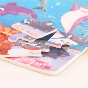 Economy 30piece Montessori 3D Puzzle Cartoon Animal Wooden Jigsaw Puzzle Board Game Educational Toys For Children Gifts - Image 6