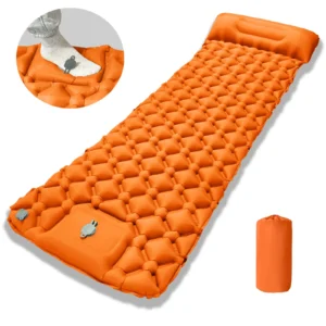 Camping Sleeping Pad, Ultralight Camping Mat with Pillow Built-in Foot Pump Ultralight Self-inflating Air Mattress for Hiking - Image 4
