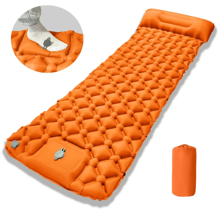 Camping Sleeping Pad, Ultralight Camping Mat with Pillow Built-in Foot Pump Ultralight Self-inflating Air Mattress for Hiking - Image 4