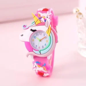 【Watch+Bracelet】Kegllect New Children's Cartoon Pattern Unicorn Silicone Bead Bracelet Set Student - Image 6