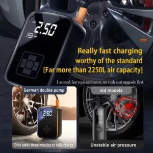 Wireless And Wired Car Air Compressor Electric Tire Inflator Pump for Motorcycle Bicycle Boat AUTO Tyre Balls - Image 5