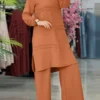 Ramadan Two Piece Sets Shirt Dress &Pants Women Muslim Suits Shirt Blouse Musulman Ensembles Moroccan Kaftan Islamic Dress Sets - Image 7